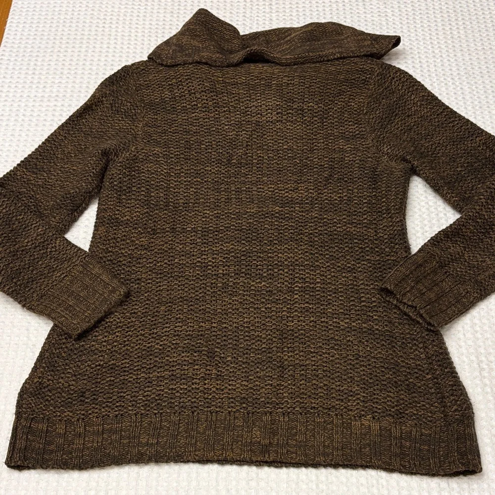Cozy Brown Cowl Neck Women's Sweater Size Large